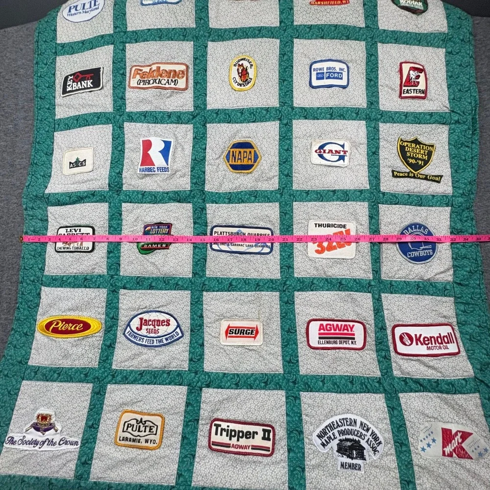 Vtg. Logo Quilt Green Border Military, Auto, Farm, Business, Advertising Patches